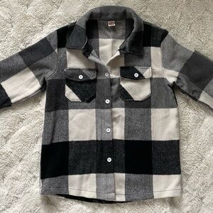 Kids Black and White Plaid Shirt